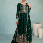 Natalie Green Designer Georgette Palazzo Suit