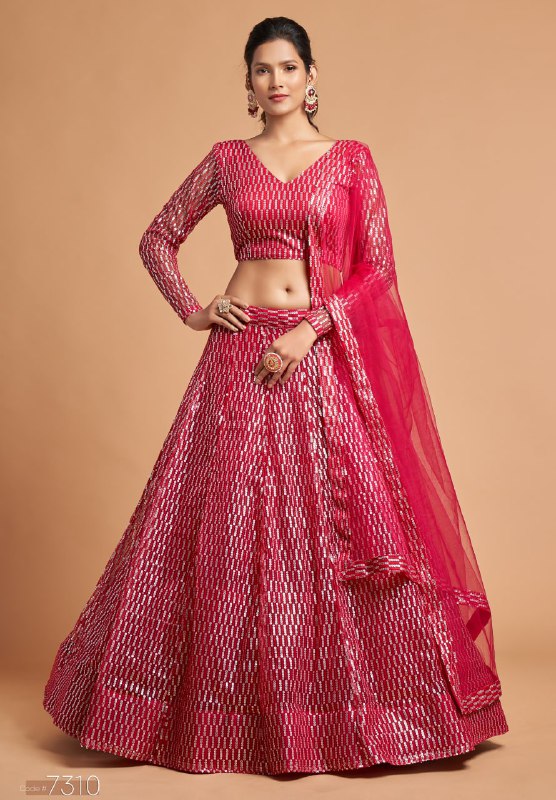 Net Pink Lehenga Choli For Women Sangeet Function Wear Party Wear Lehenga  Choli