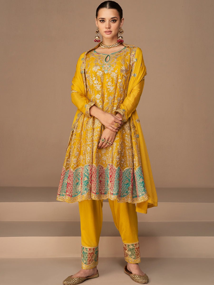 Rafina Designer Chinnon Silk Salwar Suit