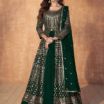 Forest Green Designer Georgette Salwar Suit