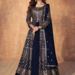 Midnight Blue Designer Georgette Salwar Suit