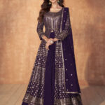 Eggplant Designer Georgette Salwar Suit