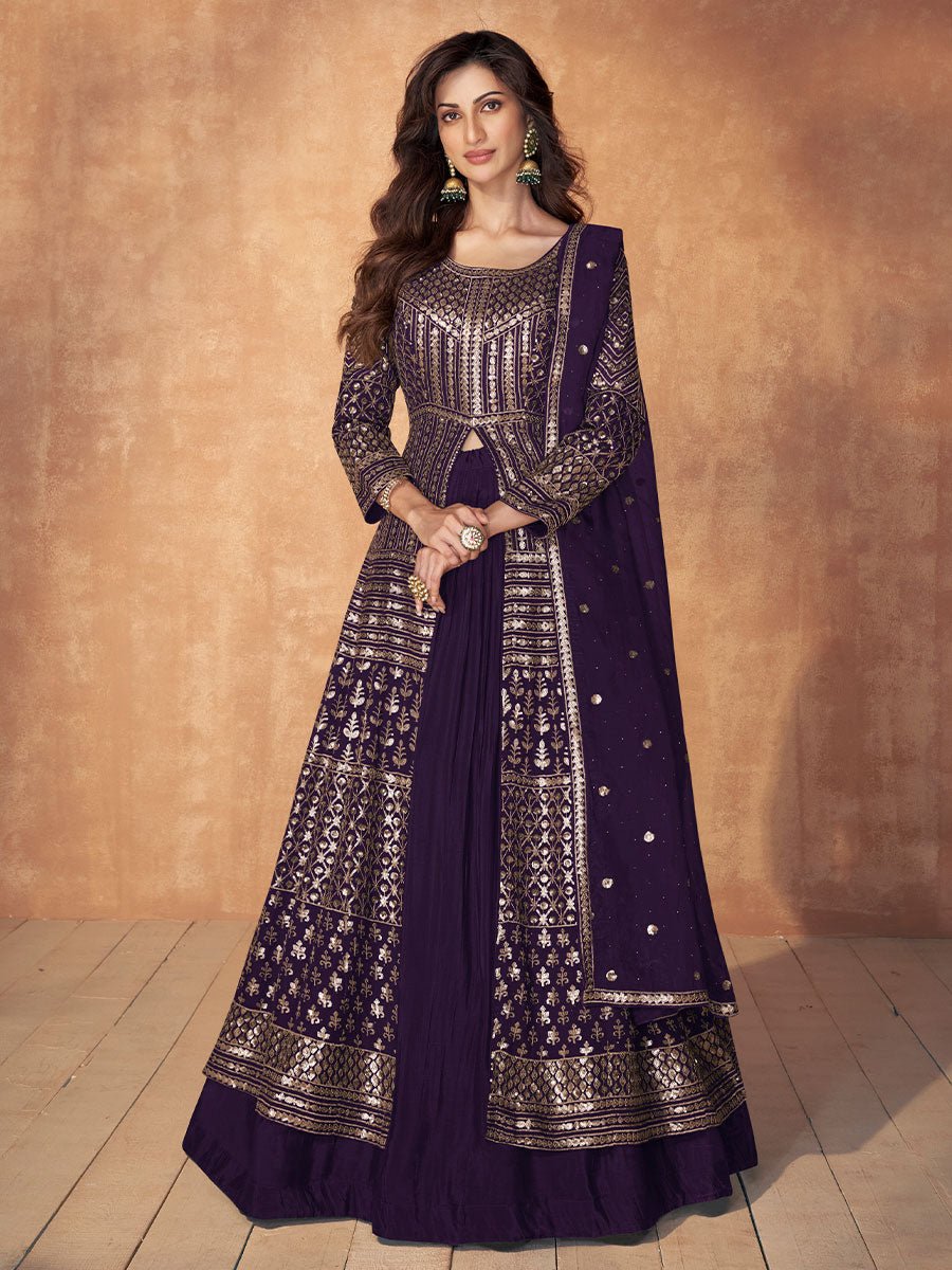 Eggplant Designer Georgette Salwar Suit
