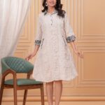 Tangerine Khadi Midi Dress