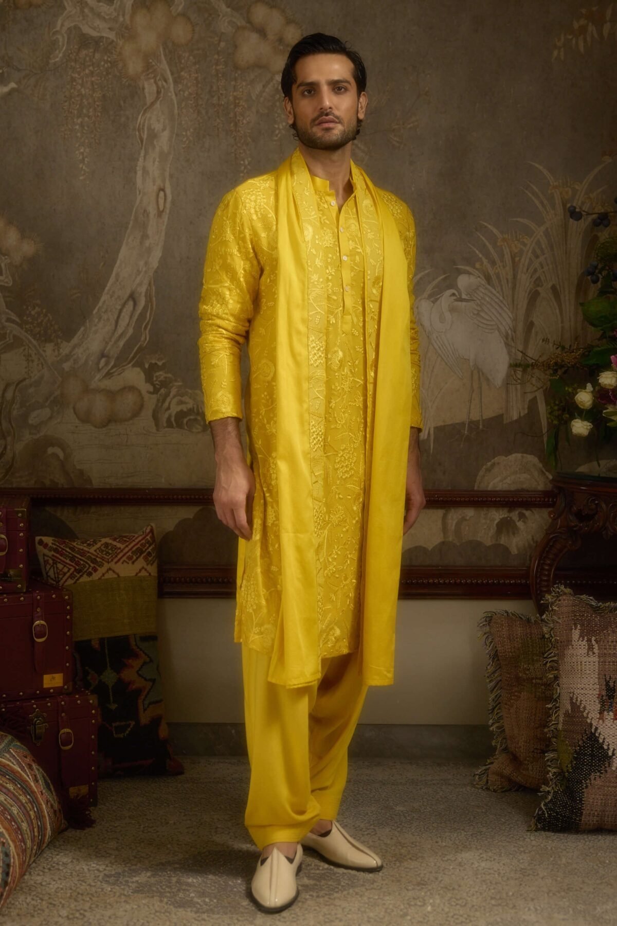 Heerbasant yellow kurta set