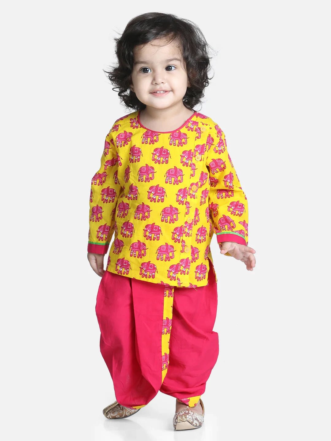 Fast Wear Boys Hathi Print Infant Cotton Dhoti kurta Sets