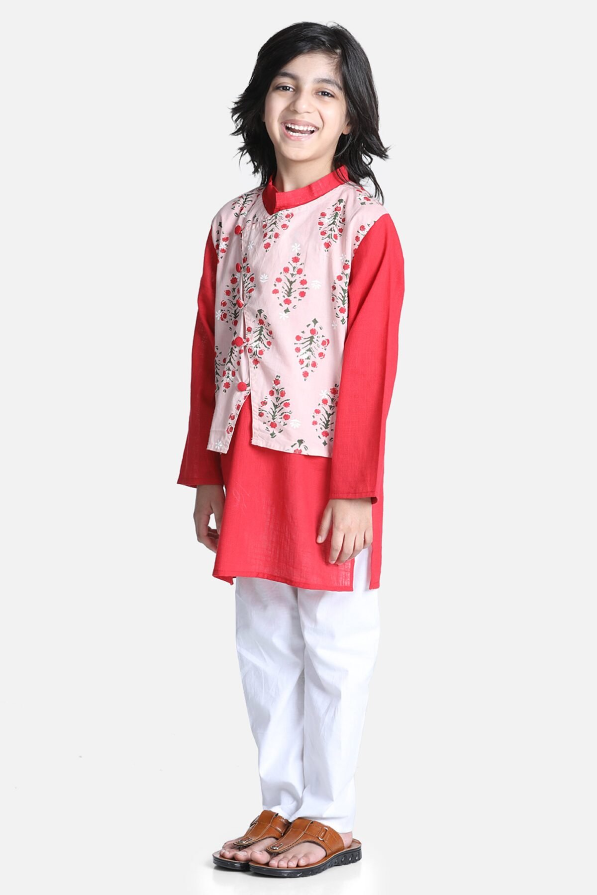 Fast Wear Attached Jacket Kurta Pyjama for Boys