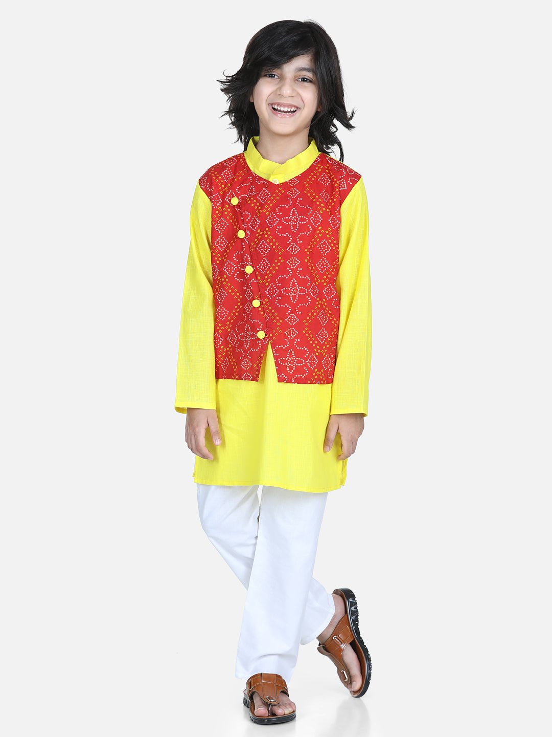 Fast Wear Attached Jacket Kurta Pyjama for Boys