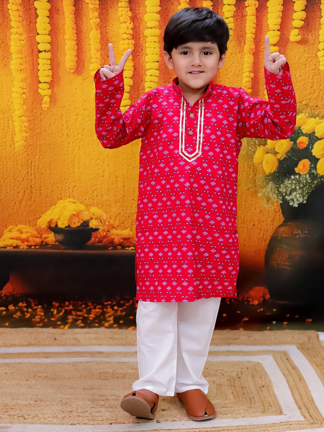Fast Wear Full Sleeve Pure Cotton Straight Kurta Pajama