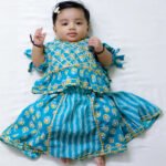 Fast Wear Pure Cotton Back Open Choli with Lehenga for Girls