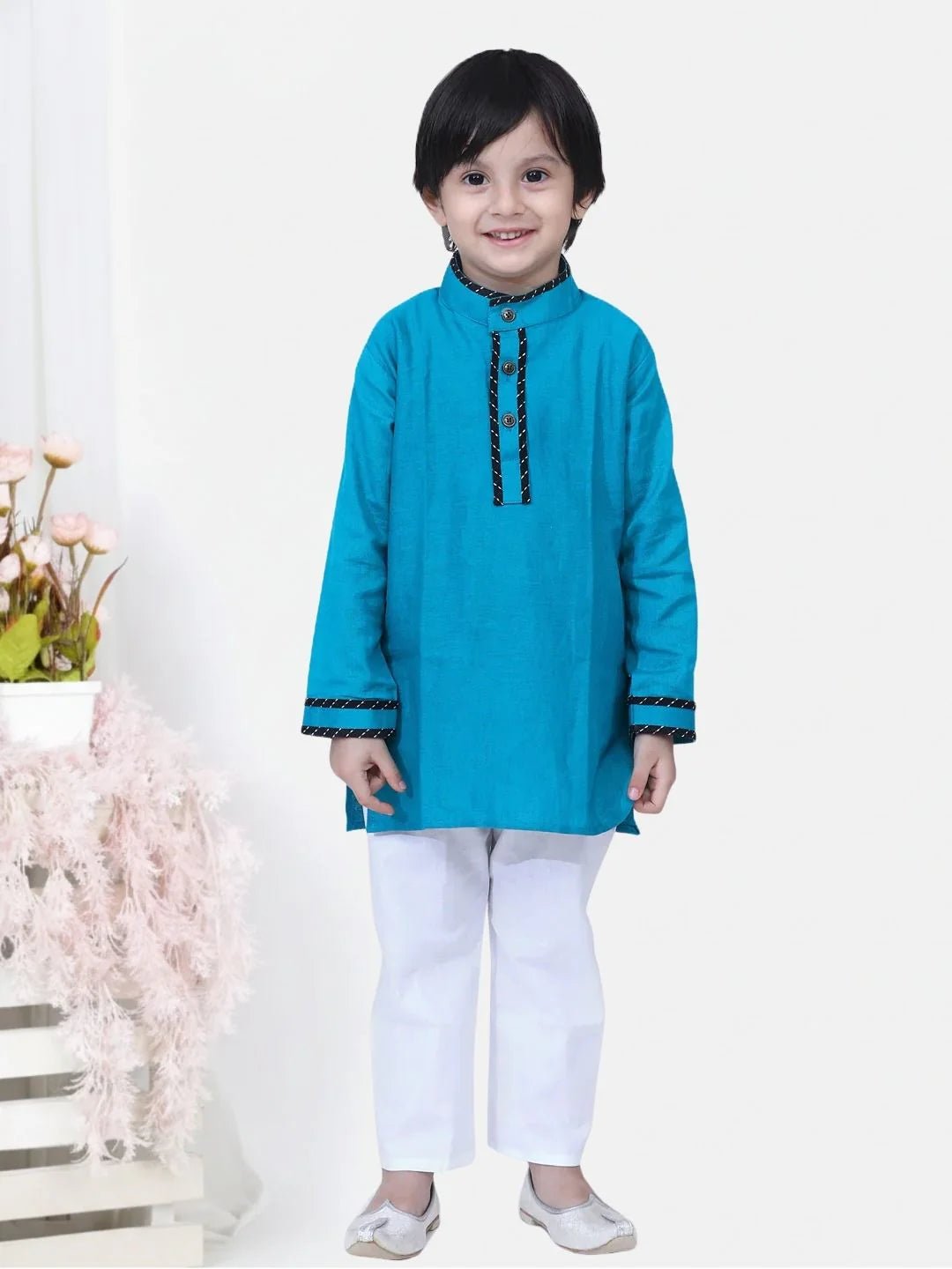 Fast Wear Full Sleeve Stand Collar Kurta Pyjama