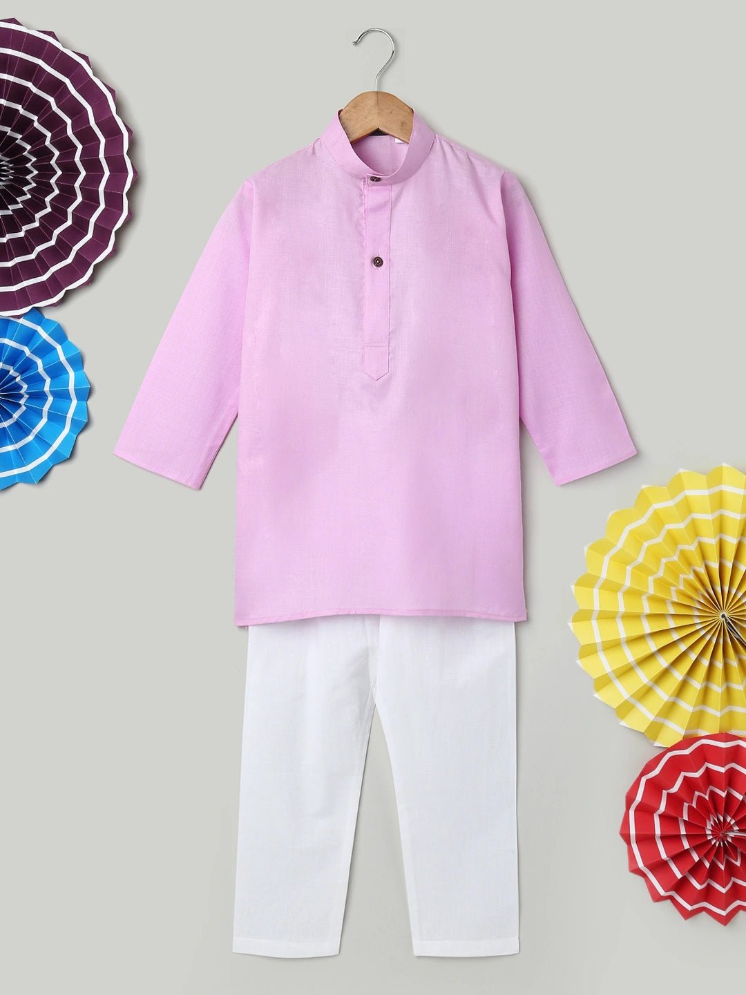 Fast Wear Mandarin Collar Cotton Kurta pajama Set For Boys