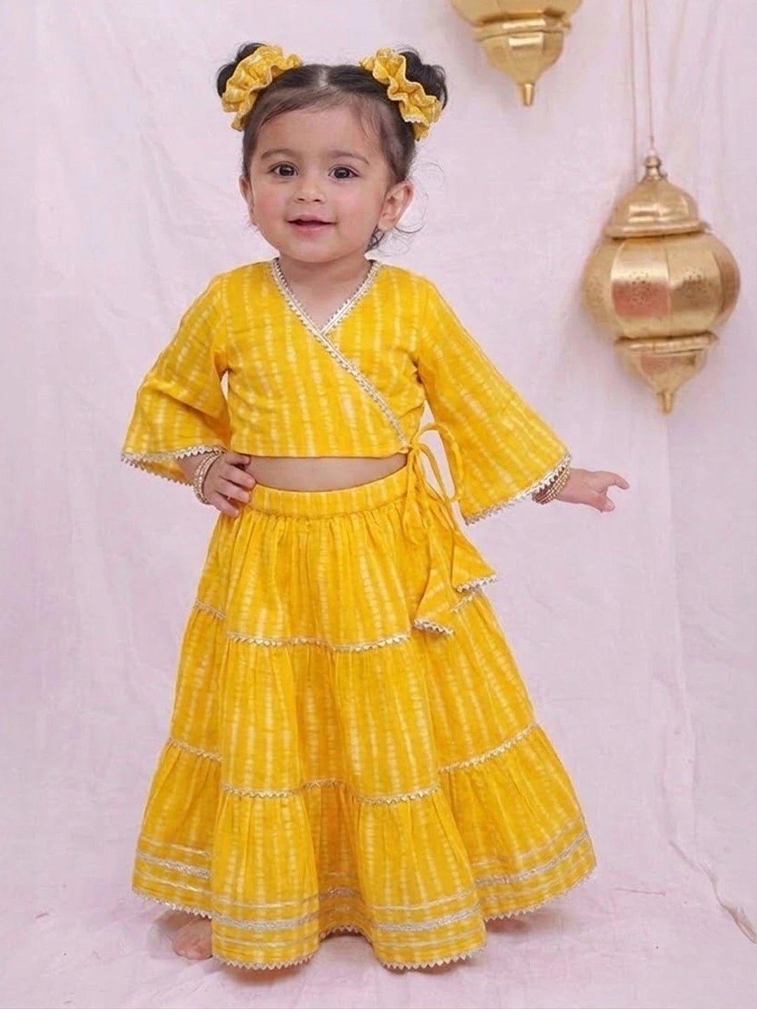 Fast Wear Pure Cotton Quater Sleeves Tie & Dye Top With Skirt For Infant Girls