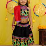 Fast Wear  Pure Cotton Embroidered Navratri Chaniya Choli & Dupatta set For Girls