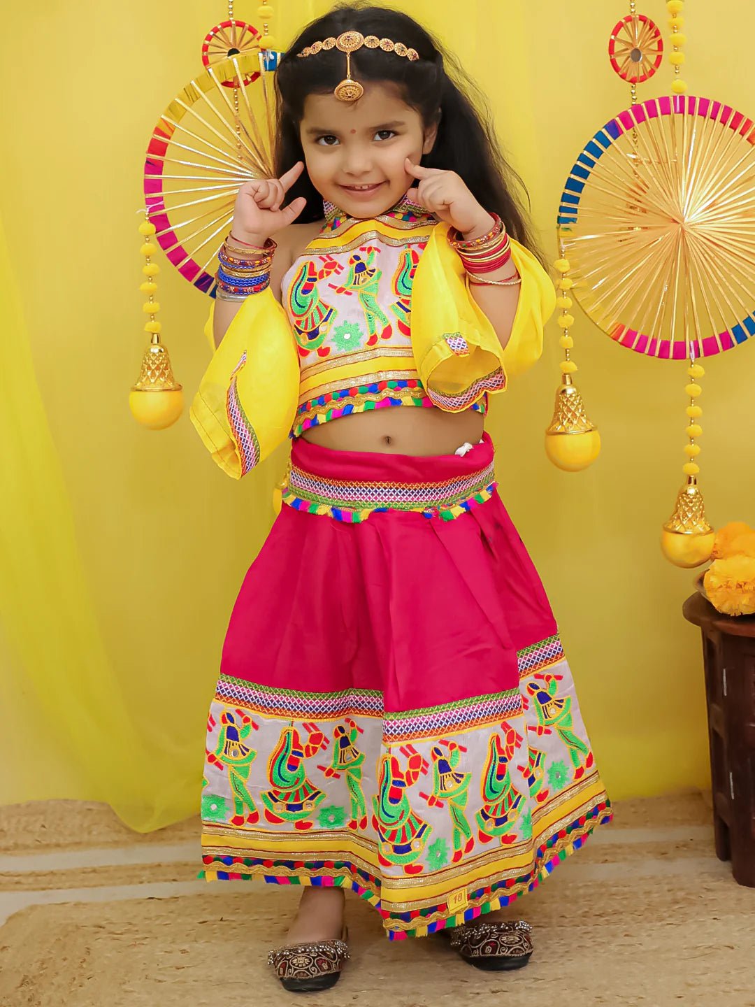 Fast Wear  Pure Cotton Embroidered Navratri Chaniya Choli & Dupatta set For Girls