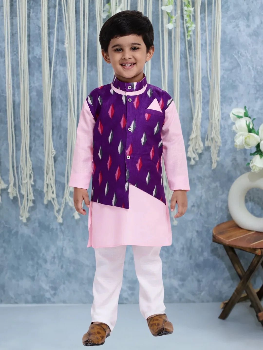 Fast Wear Attached Jacket Full Sleeve Kurta Pyjama