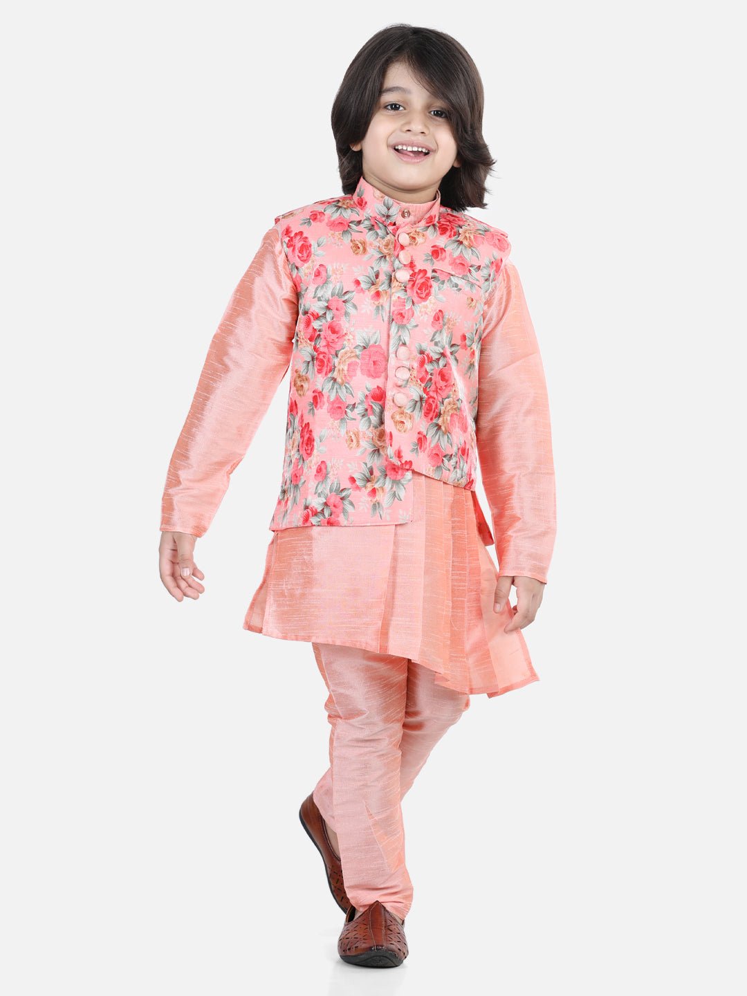 Fast Wear Assymetric Kurta Pajama with Jacket