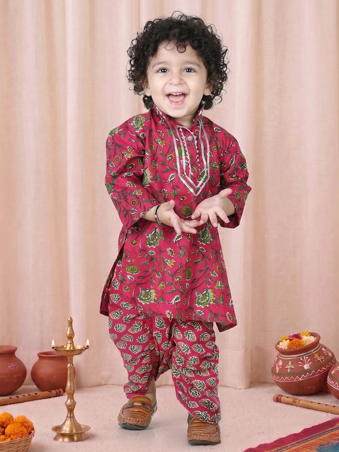 Fast Wear Pure Cotton Full Sleeve Dhoti Kurta for Boys
