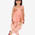 Fast Wear Chanderi Silk One Shoulder Peplum with Dhoti