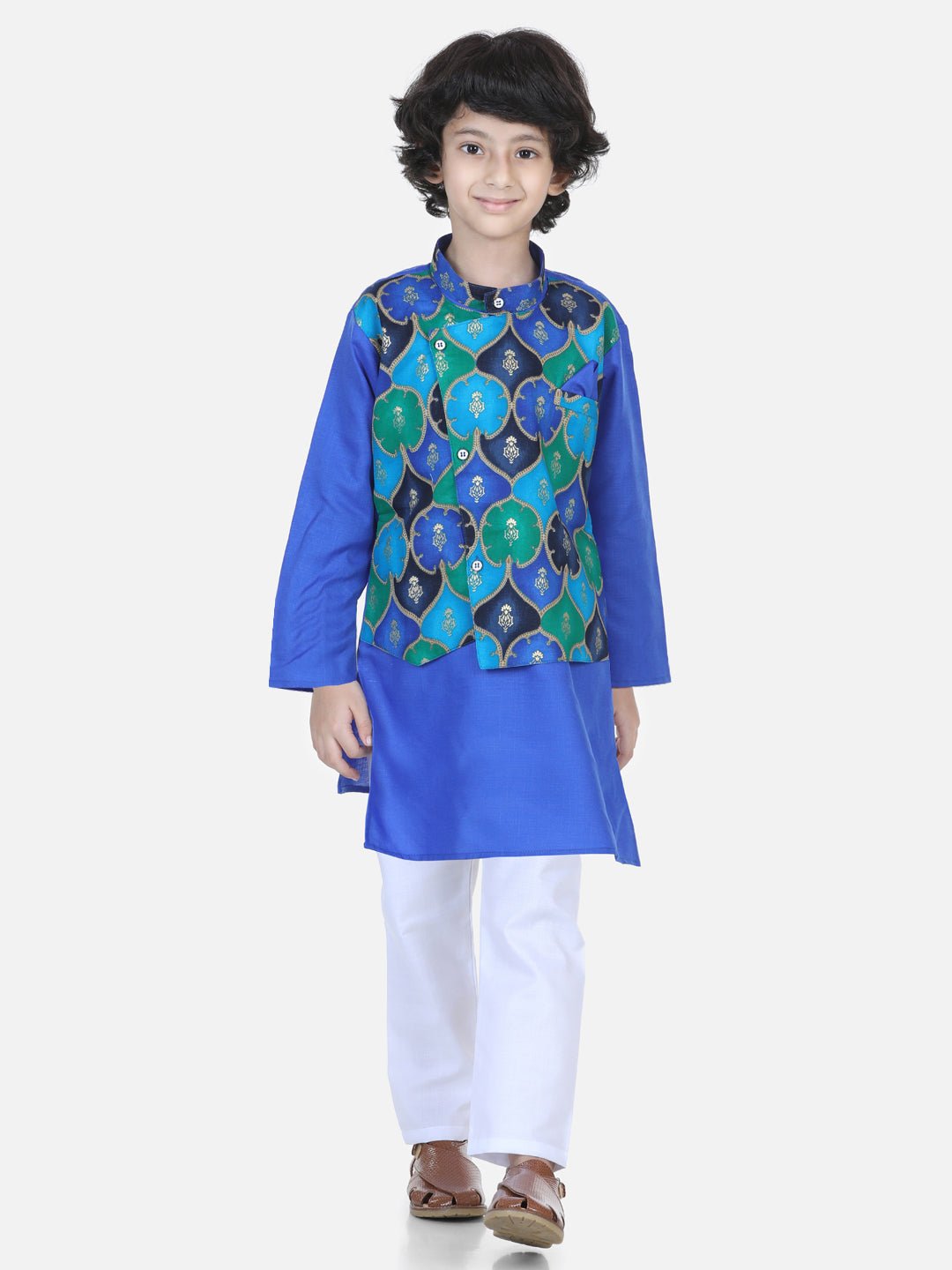 Fast Wear Attached Jacket Kurta Pajama for Boys