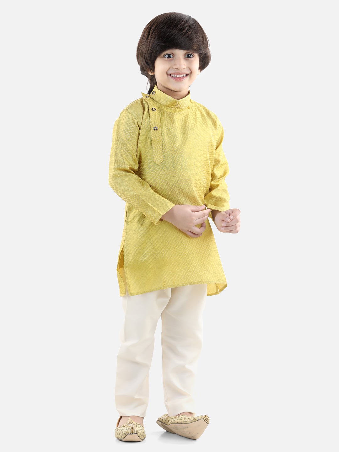 Fast Wear Silk Blend Full Sleeve Jacquard Kurta Pajama For Boys