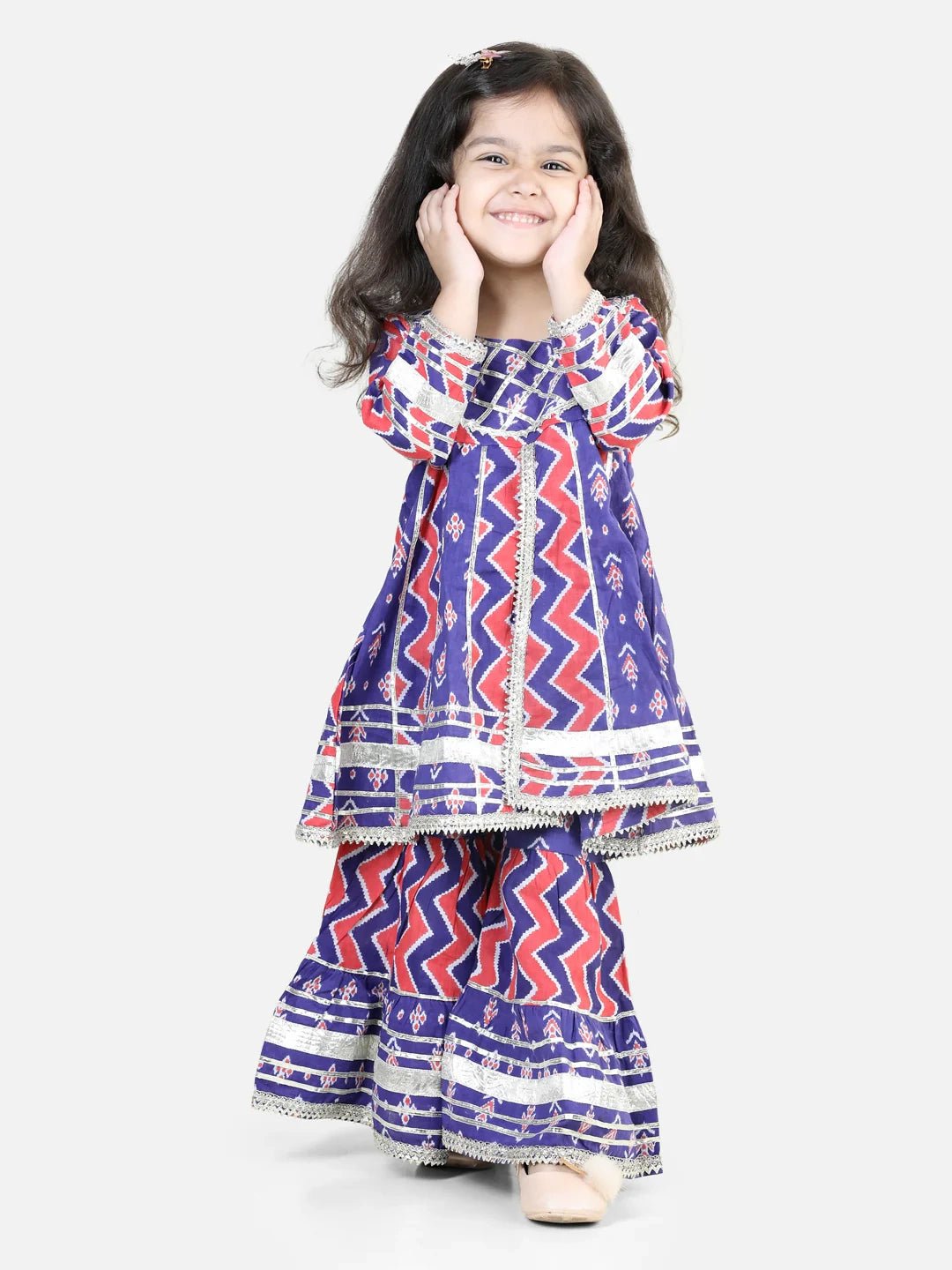 Fast Wear Pure Cotton Printed Kurta Sharara for Girls