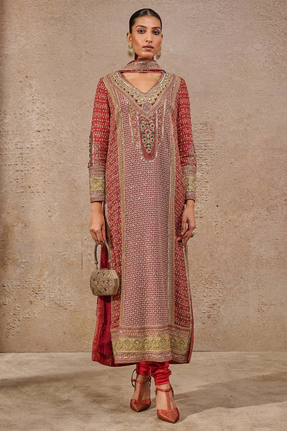 Timeless Navratna Bejewelled Kurta Churidar Set