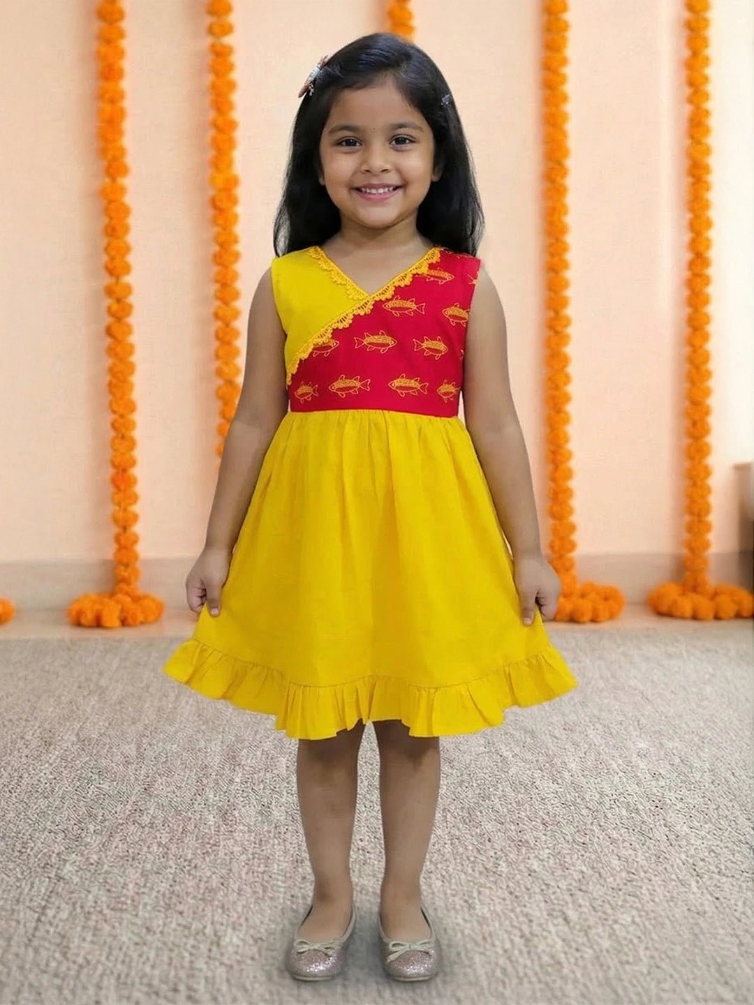 Fast Wear Pure Cotton Embroidered Summer Frock for Girls