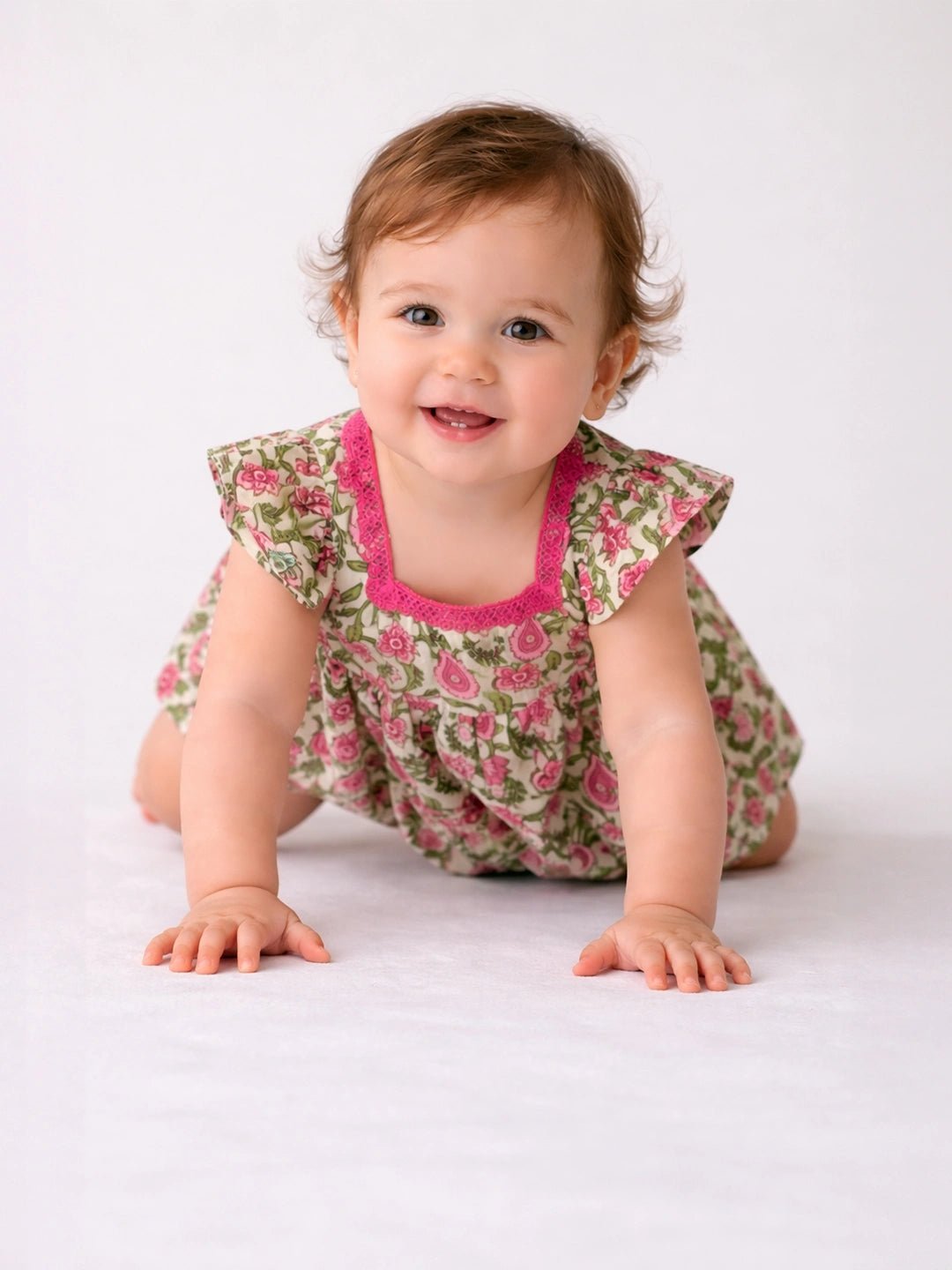 Fast Wear Printed Pure Cotton Summer Frock for Infants Girls
