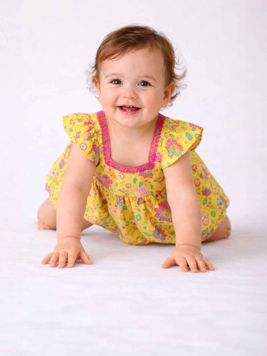 Fast Wear Printed Pure Cotton Summer Frock for Infants Girls