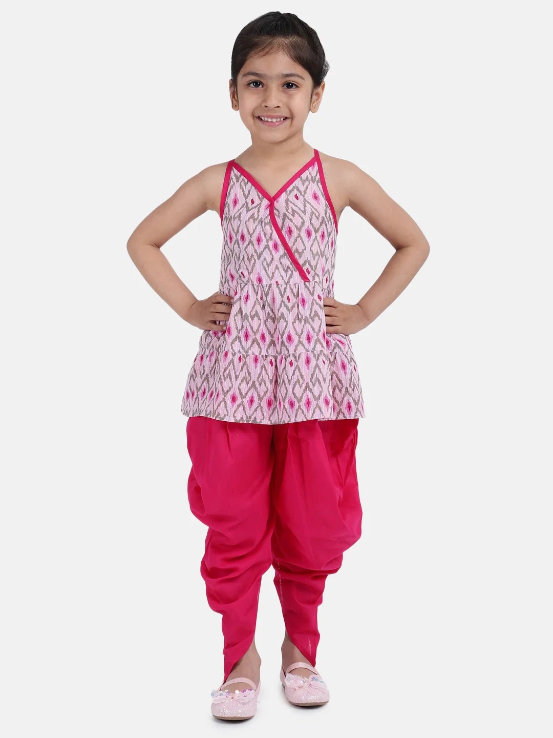Fast Wear Girls Cambric Cotton Halter Neck Top Dhoti
