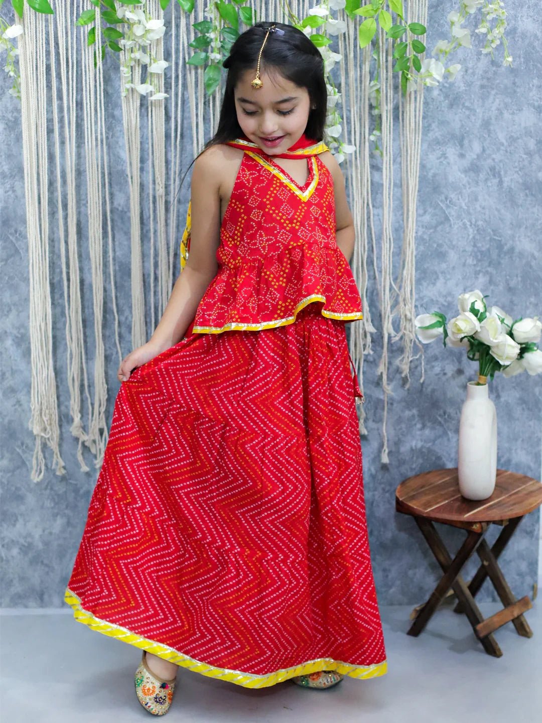 Fast Wear Halter Neck Pure Cotton Choli with Lehenga & Dupatta