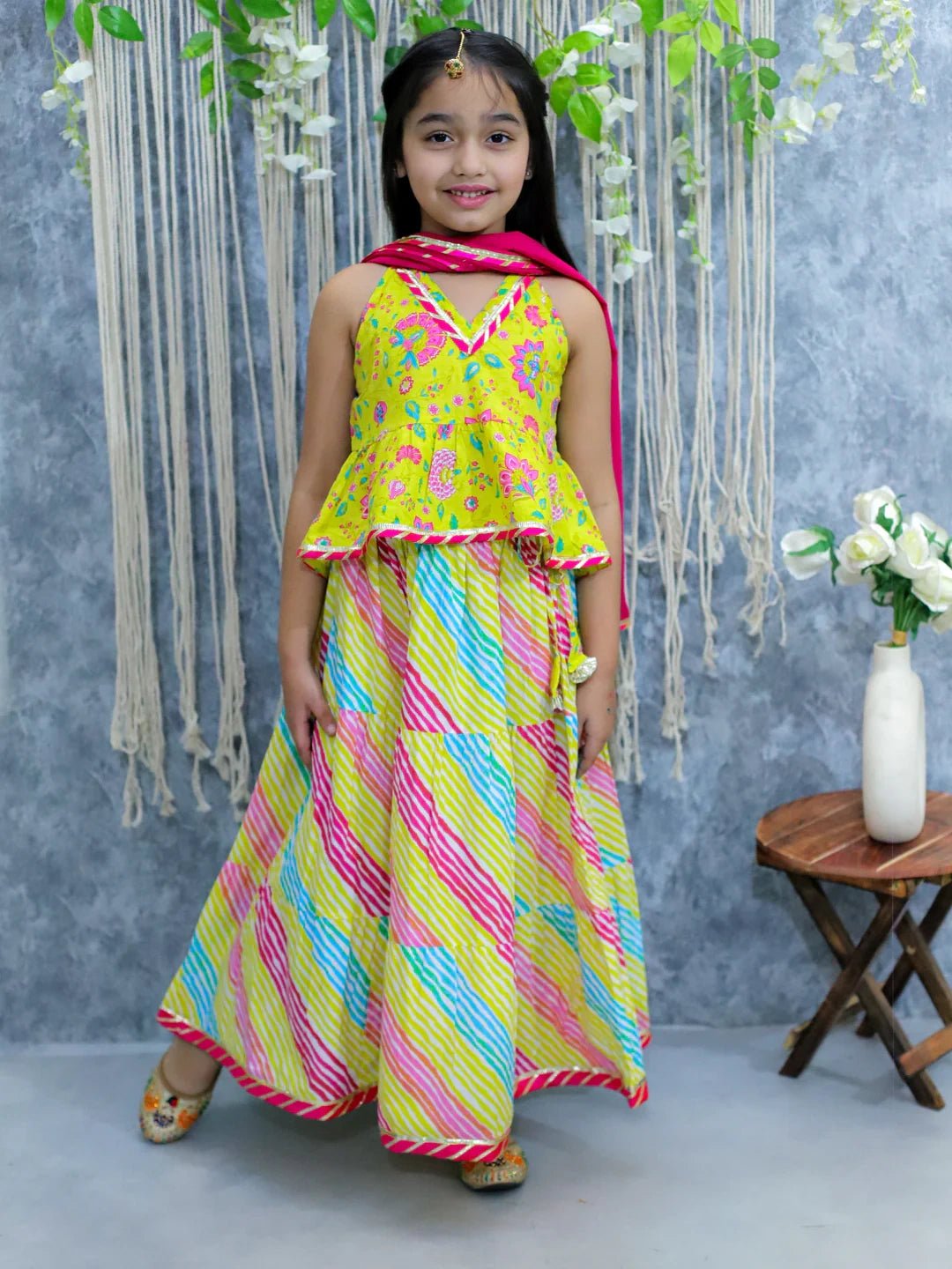 Fast Wear Halter Neck Pure Cotton Choli with Lehenga & Dupatta