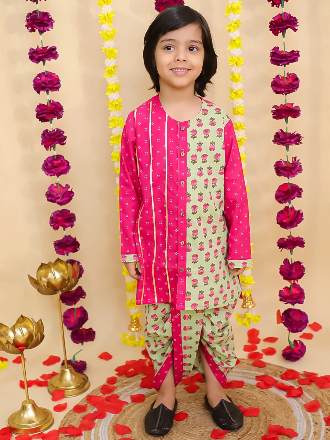 Fast Wear Pure Cotton Dhoti Kurta Set for Boys | Traditional Kids Ethnic Wear