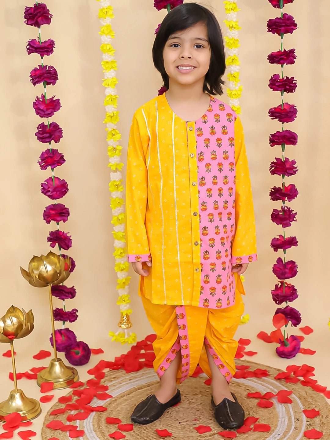 Fast Wear Pure Cotton Dhoti Kurta Set for Boys | Traditional Kids Ethnic Wear