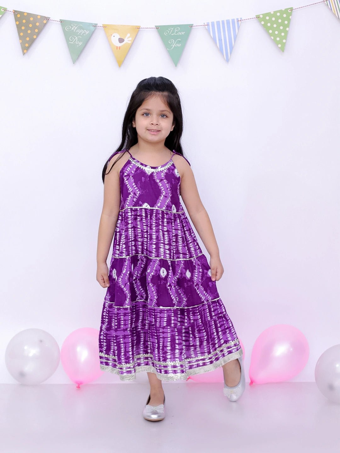 Fast Wear Ethnic Summer Sleeveless Tie & Dye Dress For Girls