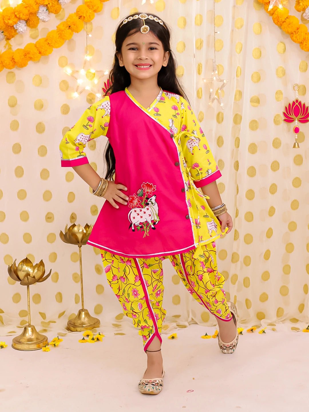 Fast Wear Pure Cotton Embroidered Ethnic suit set For Girls