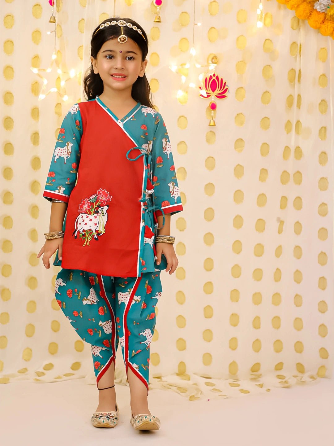 Fast Wear Pure Cotton Embroidered Ethnic suit set For Girls
