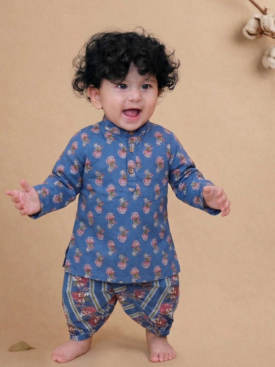 Fast Wear Pure Cotton Dhoti Kurta Set For Infant Boys