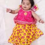 Fast Wear Pure Cotton Bandhani Printed Lehenga Choli For Infants