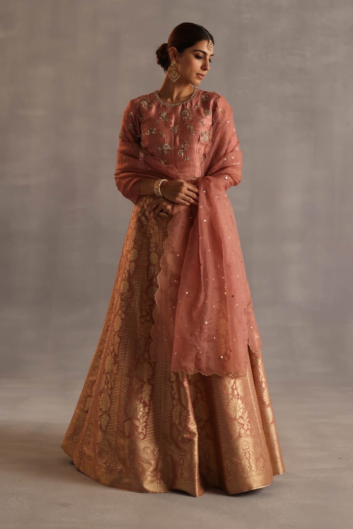 Malhar peach lehenga set