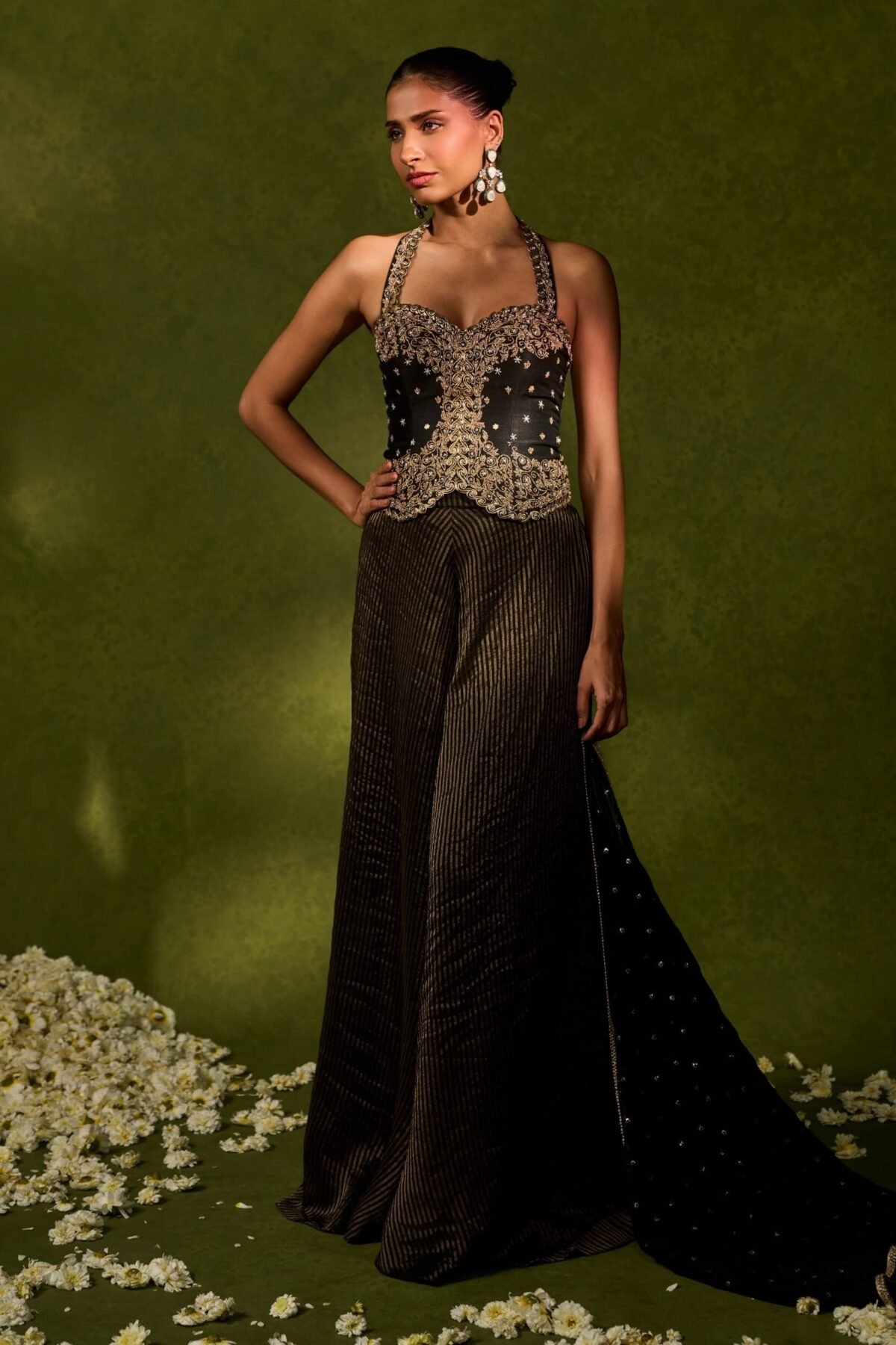 Naina black flared pant set