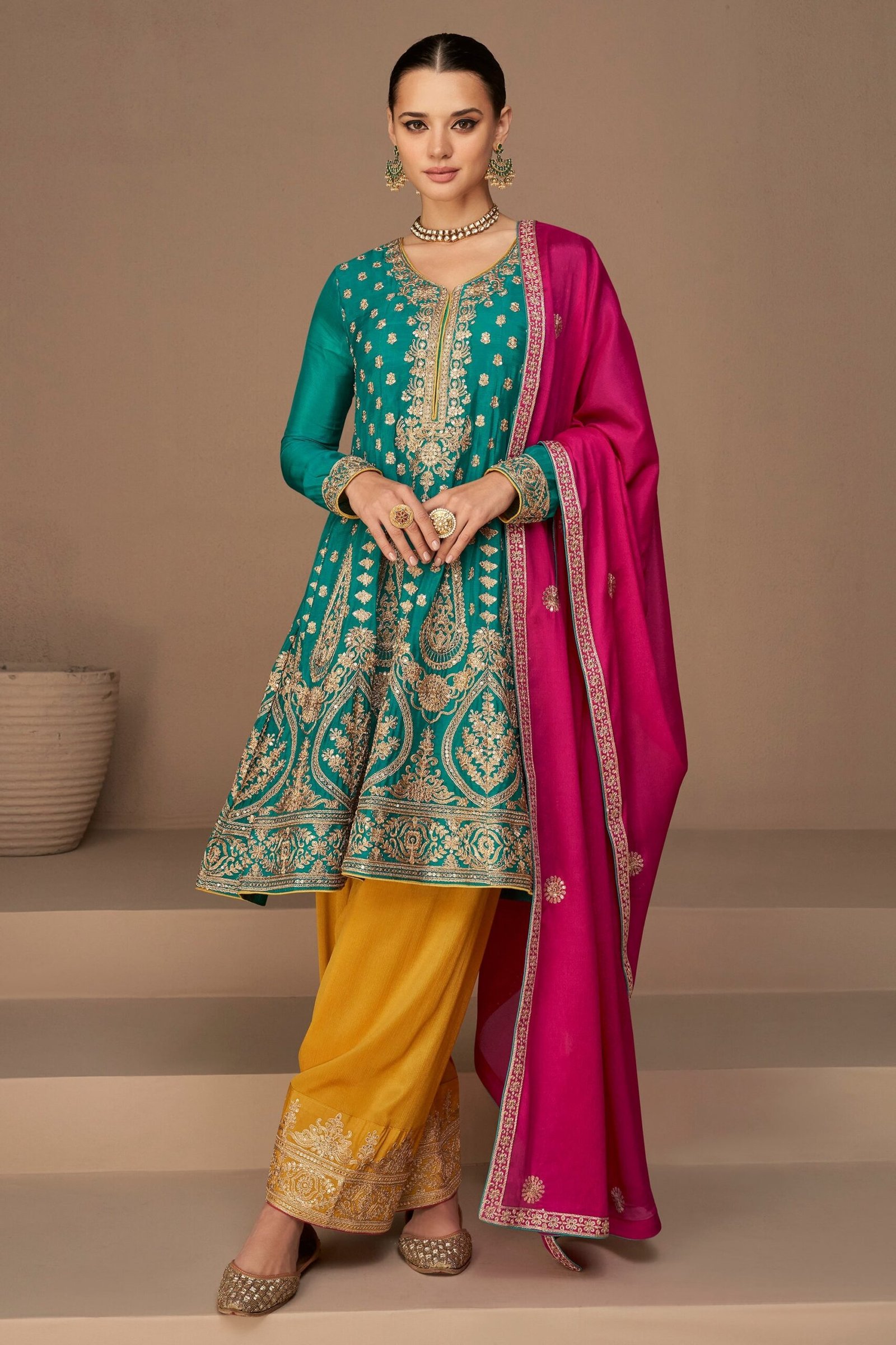 Suit Salwar Kameez in Teal Blue for Eid USA