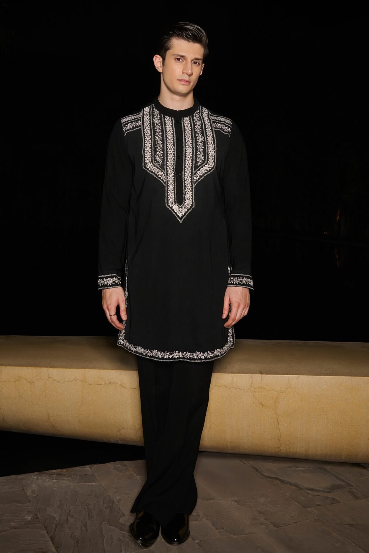Slate black kurta and pants