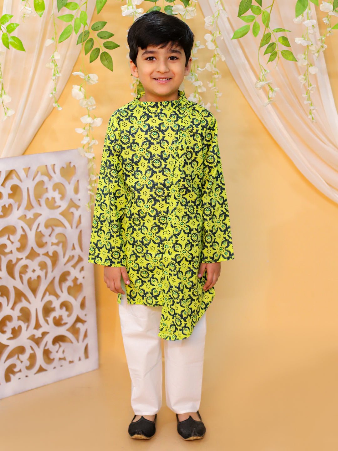 Fast Wear Asymmetric Front Open Kurta Pajama For Boy