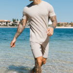 Cannes Knit Shorts in Beige