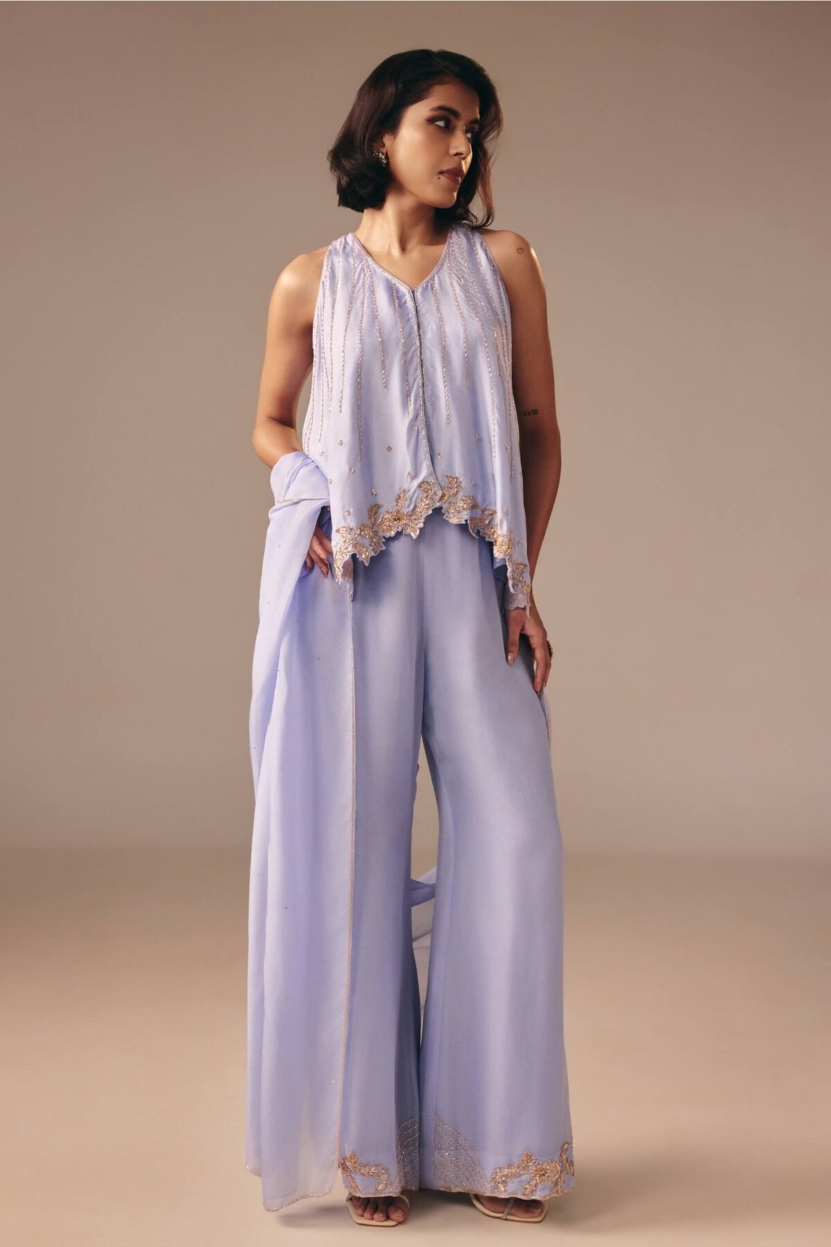 Powder blue palazzo and tunic set