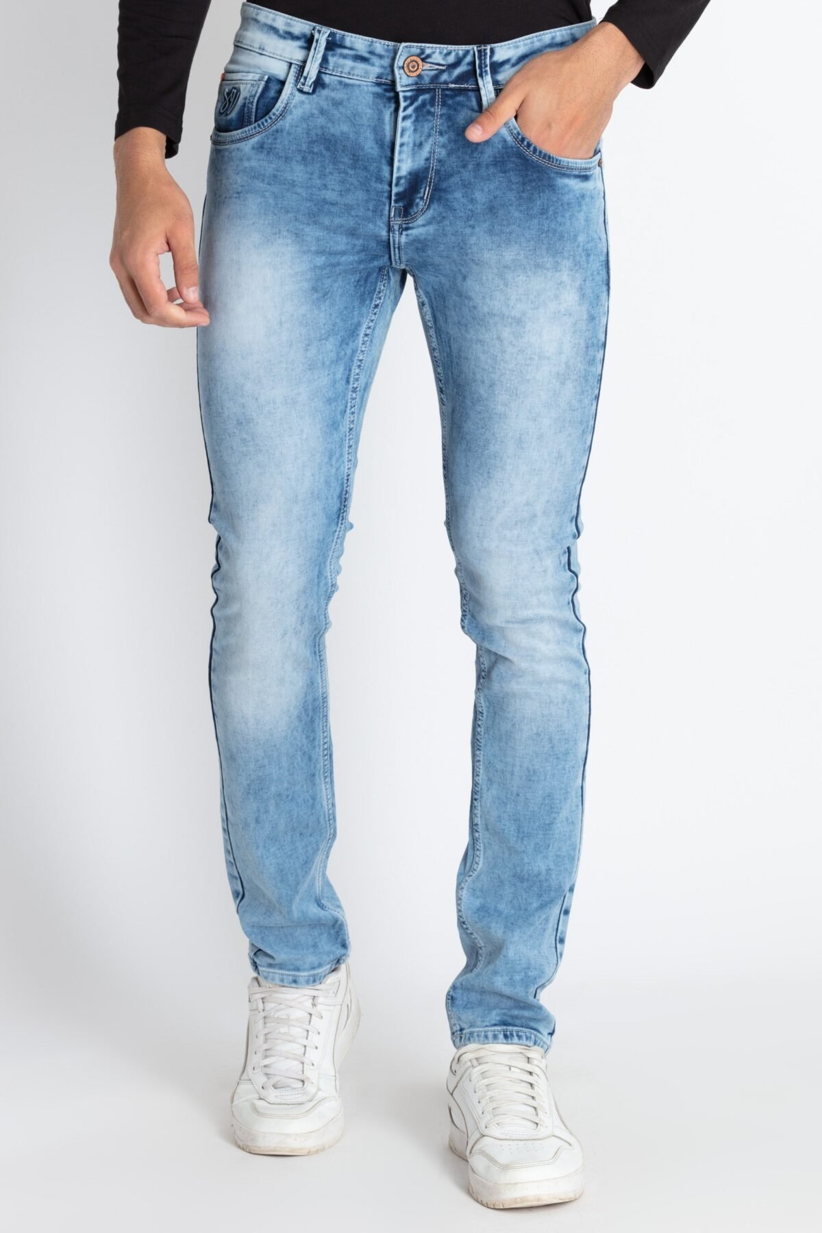 Mens Slim Fit Ligh Washed Denim