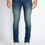Mens Slim Fit Ligh Washed Denim