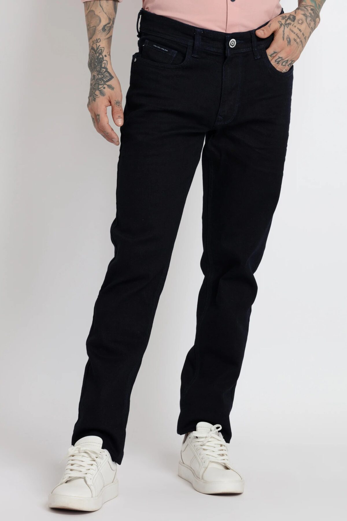 Mens Straight Slim Fit Dark Wash Denim